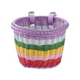 thumbnail image 1 of Kids Woven Bicycle Front Basket, Adjustable Strap Handlebar Basket for Toddler Bikes, Colour as Pictured, 1 of 8