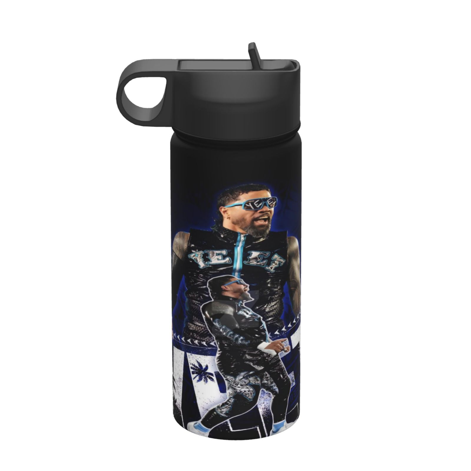 Kids Wres-tler Jey US-0 Water Bottle Vacuum Insulated Stainless Steel Thermos Bottle With Straw Reusable Cup for Students Boys Girls Cartoon Water Cup