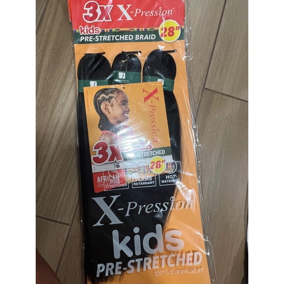 Sensationnel Xpression 3x Kids Pre-Stretched Braiding Hair - 28"