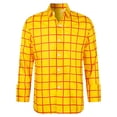 thumbnail image 1 of Kids Yellow And Red Plaid Shirt Boys And Girls Long Sleeve Button up Classic Shirt Halloween Size 11-12T, 1 of 6