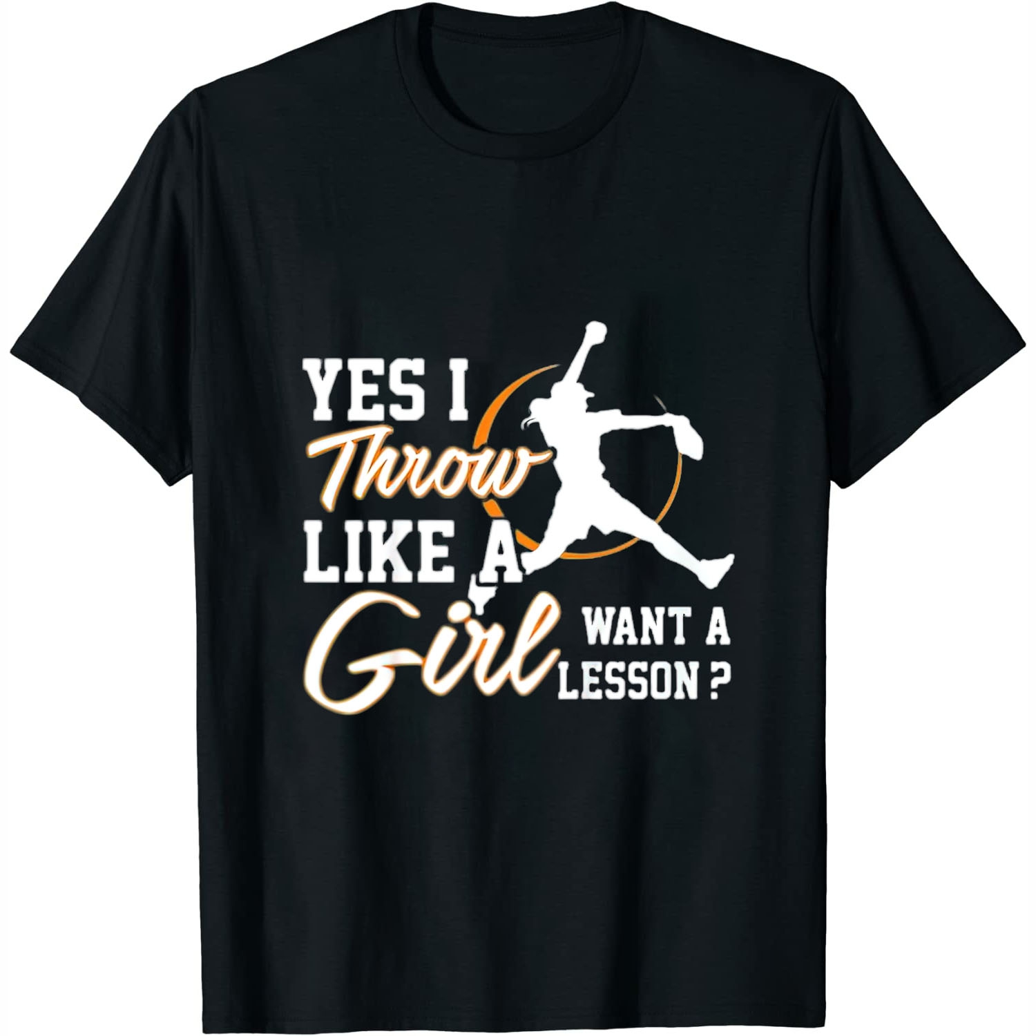 Kids Yes I Throw Like A Girl Fun Women's Softball Gift T Shirt Black