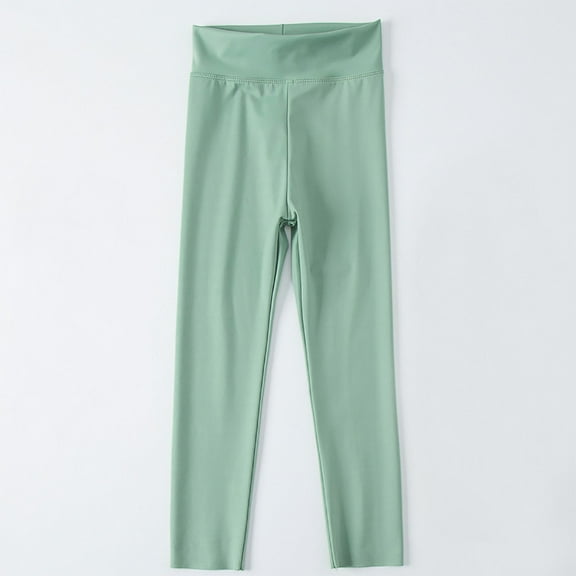 Kids' Yoga Leggings,Soft Cotton For Toddler Girls Stretchy, Moisture-Wicking, Ages 1-5 Green 4 Years