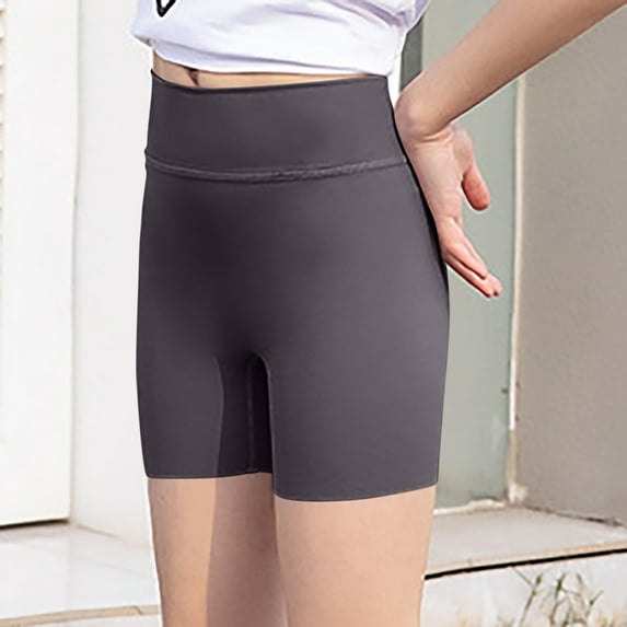 Kids' Yoga Shorts,Slim Fit Summer Activewear Sweat-Wicking Fabric, Ages 5-12 Dark Gray 7 Years