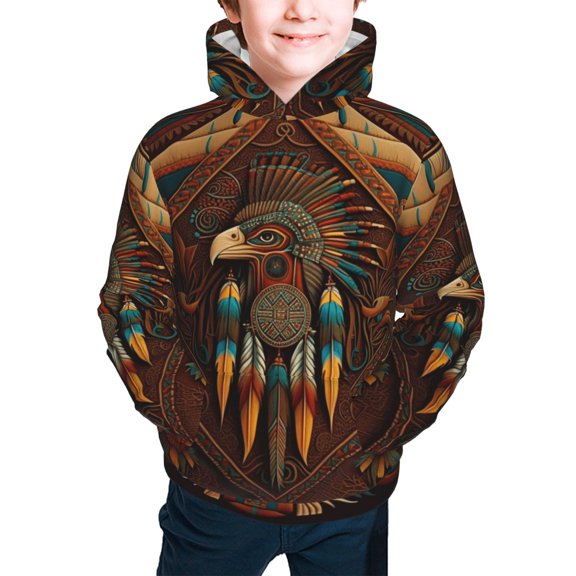 Kids Youth 3D Print Hoodie Hooded Pullover Sweatshirt, Southwestern Ethnic Art Native