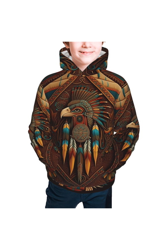 Kids Youth 3D Print Hoodie Hooded Pullover Sweatshirt, Southwestern Ethnic Art Native