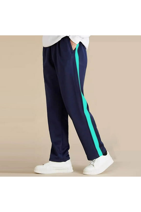 Kids' Youth Active Pants Boys Girls Open Bottom Athletic Pants Casual Sports Trousers with Side Pockets for Running & Daily Outings(8-18Y)