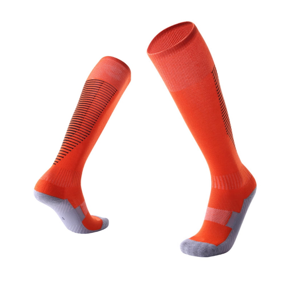Kids Youth Adult Soccer Socks 1 Pack Knee High Tube Socks Towel Bottom Pressure Football Socks