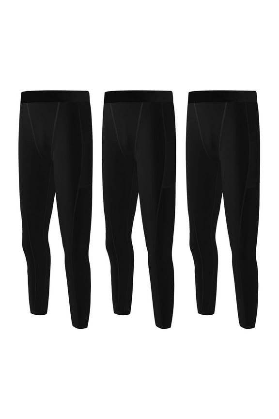 Kids Youth Boys Compression Leggings Base Layer Pants Men's Basketball Activewear Pants Sports Athletic Workout Running Tights
