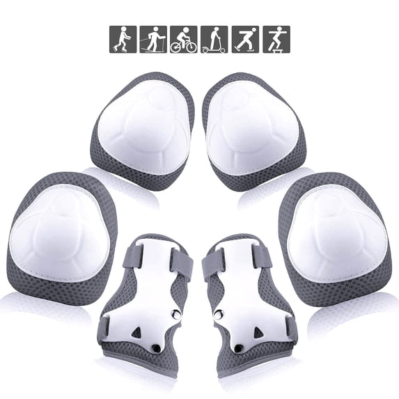TiokMc Kids/Youth Protective Gear Set, Knee Pads, Elbow Pads & Wrist Guards for Roller Skates, BMX Bike, Skateboard, Inline Skating, Scooter, and Outdoor Sports, (Ages 2-10)