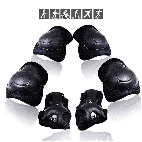 TiokMc Kids/Youth Protective Gear Set, Knee Pads, Elbow Pads & Wrist Guards for Roller Skates, BMX Bike, Skateboard, Inline Skating, Scooter, and Outdoor Sports, (Ages 2-10)
