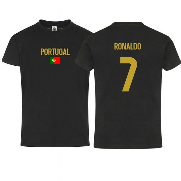 Kids/Youth Portugal Flag Ronaldo #7 Short Sleeve Tee Shirt – Front