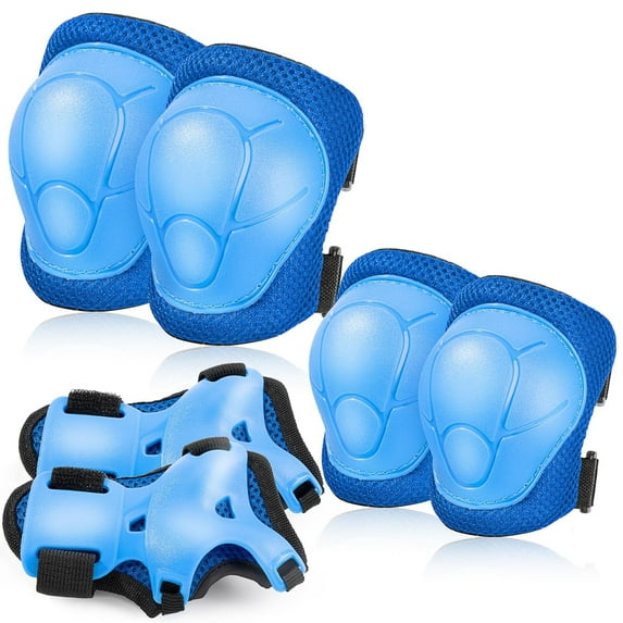 BOSONER Basic Kids Protective Gear: Kids Knee Pads and Elbow Pads with Wrist Guards Set for 3-15 Years - Design for Roller Skates, Cycling, BMX Bike, Skateboard, Inline Skating, Scooter Riding Sports