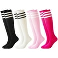 thumbnail image 1 of Kids Youth Soccer Socks, Boys Girls Knee High Athletic Sports Football Baseball Socks 6-12 Years, 1 of 8