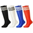 thumbnail image 1 of Kids Youth Soccer Socks, Boys Girls Knee High Athletic Sports Football Baseball Socks 6-12 Years, 1 of 8