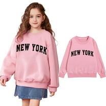 Kids Youth Sweatshirt Long Sleeve Pink Sweatshirts Crew Neck Cute Pullover Relaxed Fit Tops Winter Clothes Girls Size 6-7 Years Clothes Cute Boy Girl Clothing
