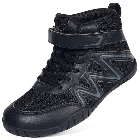 Kids Youth Wrestling Boxing Shoes for Boys Girls,Pure Black,3 Y