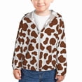 thumbnail image 1 of Kids Zip Up Hoodie for Boys Girls Toddler - brown cow print cute Lightweight Long Sleeve 3T Boys Girl Clothes, Sun Protection Windproof Jackets Hoodie Sweatshirt, 1 of 7