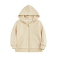 thumbnail image 1 of Kids Zip up Hoodies Girls Boys Classic Plain Full Zip-Up Hooded Coat Zipper Top Jacket Warm Zipped Coats Long Sleeve School Sweat Hoodie Casual Fashion Children for Girl Boy Age 2-10 Years, 1 of 7