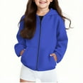 thumbnail image 1 of Kids Zip up Hoodies Girls Boys Fleece Warm Zipped Jacket Classic Plain Full Zip-Up Hooded Coat with Pockets Long Sleeve School Sweat Hoodie Casual Fashion Children for Girl Boy, 1 of 7