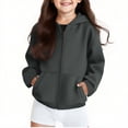 thumbnail image 1 of Kids Zip up Hoodies Girls Boys Fleece Warm Zipped Jacket Classic Plain Full Zip-Up Hooded Coat with Pockets Long Sleeve School Sweat Hoodie Casual Fashion Children for Girl Boy, 1 of 7