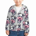 Kids Zip Up Hoodie for Boys Girls Toddler Baby Cow Lightweight Long