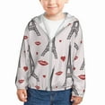 thumbnail image 1 of Kids Zip Up Hoodie for Boys Girls Toddler - Eiffel Tower Trendy Lightweight Long Sleeve 4T Boys Girl Clothes, Sun Protection Windproof Jackets Hoodie Sweatshirt, 1 of 7