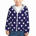 Kids Zip Up Hoodie for Boys Girls Toddler navy blue polka dots