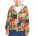 Kids Zip Up Hoodie for Girls Boys Toddler Cute cartoon cat