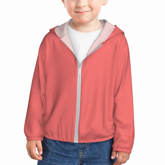 Kids Zip Up Hoodie for Girls Boys Toddler lightred Lightweight Long