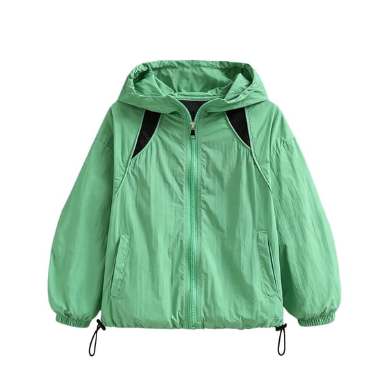 Kids Zip-Up Hoodie Raincoat Girls Boys Upf50+ Sun Protection Jacket Hooded Cool Outerwear Athletic Hoodie Dry Fit Sweatshirt