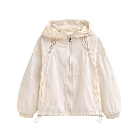 Kids Zip-Up Hoodie Raincoat Girls Boys Upf50+ Sun Protection Jacket Hooded Cool Outerwear Athletic Hoodie Dry Fit Sweatshirt