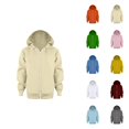 thumbnail image 1 of Kids Zip Up Hoodie Sweatshirt Color Solid Jacket Long Sleeve Crewneck Casual Cardigan Coat for Girls Boys, 1 of 7