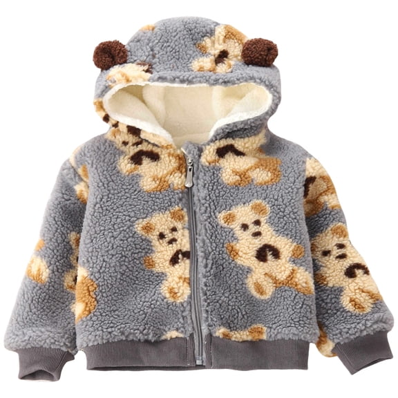 Kids Zip Up Hoodie Toddler Fleece Jacket Boy Fleece Jacket Girl Winer Clothes Coat Toddler Boy'S Clothing Sweater