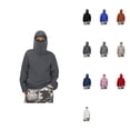 thumbnail image 1 of Kids' Zip-Up Hoodie with Built-In Face Mask, Soft Fleece Sweatshirt for Boys and Girls, Warm Fall Winter Casual Pullover Outerwear, 1 of 9
