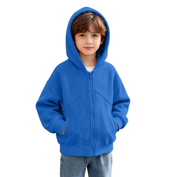 Kids Zip Up Hoodies Fall Winter Warm Pullover Trendy Long Sleeve Sweatshirt for Boys and Girls