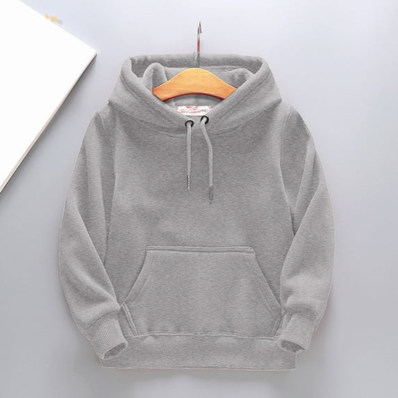 Kids Zip Up Jacket Grey Girls Zip Up Hoodies Teen Fleece Full-Zip Sweatshirts Jacket Casual Fall Hoodie with Pocket