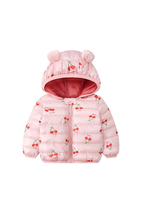 Kids Zip Up Jacket for Girls 4-12 Years Girls Metallic Shine Hooded Puffer Jacket Packable Warmth Padded Winter Coat