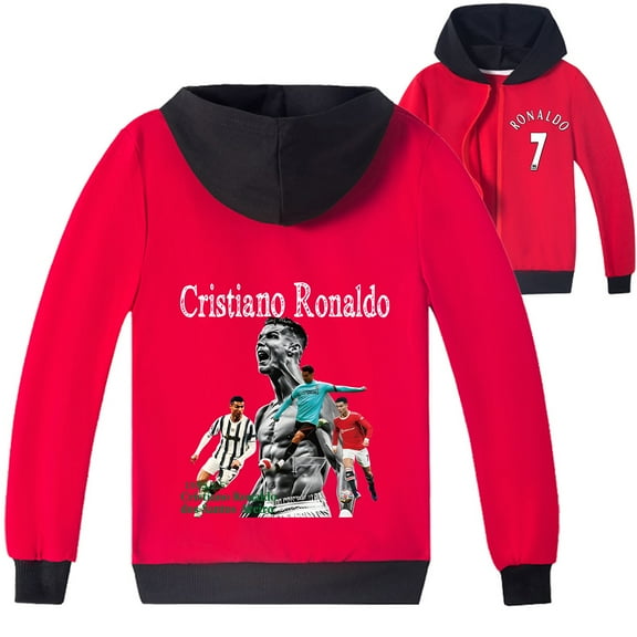 Kids Zipper Fashion Hooded Outerwear Jacket Sweatshirt Cristiano Ronaldo Hoodies Boys Outwear