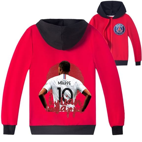 Kids Zipper Fashion Jacket Hooded Outerwear Jacket Sweatshirt Mbappé Hoodies Boys Girls Jacket Clothes