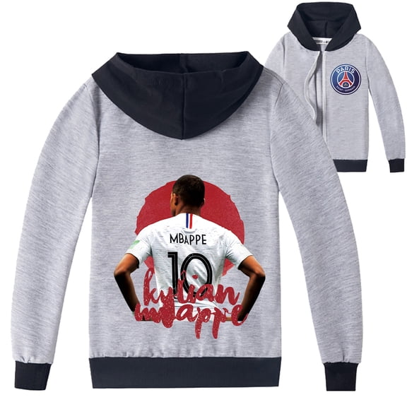 Kids Zipper Fashion Jacket Hooded Outerwear Jacket Sweatshirt Mbappé Hoodies Boys Girls Jacket Clothes
