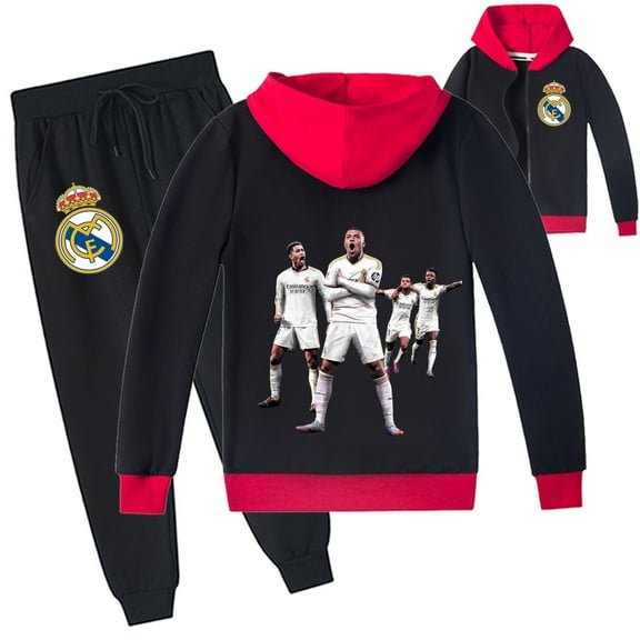 Kids Zipper Hooded Jacket Sweatshirt Sets.Children's Mbappé Outwear Sweatpants Sweatsuit Outfits Sport Clothings