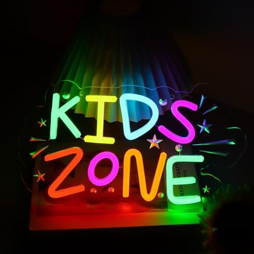 Kids Zone Neon Sign for Wall Decor, Dimmable USB Powered Colourful Neon Light Sign for Bedroom Living Room Kids Room Classroom Party Decor$$Tools & Hardware Other
