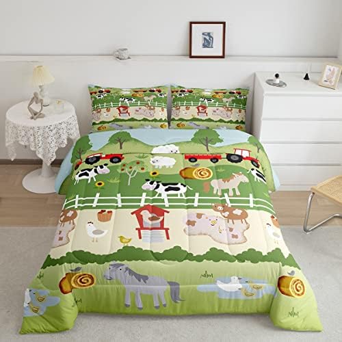 Kids Zoo Animal Comforter Set Cute Wild Animals Bedding Set Cartoon