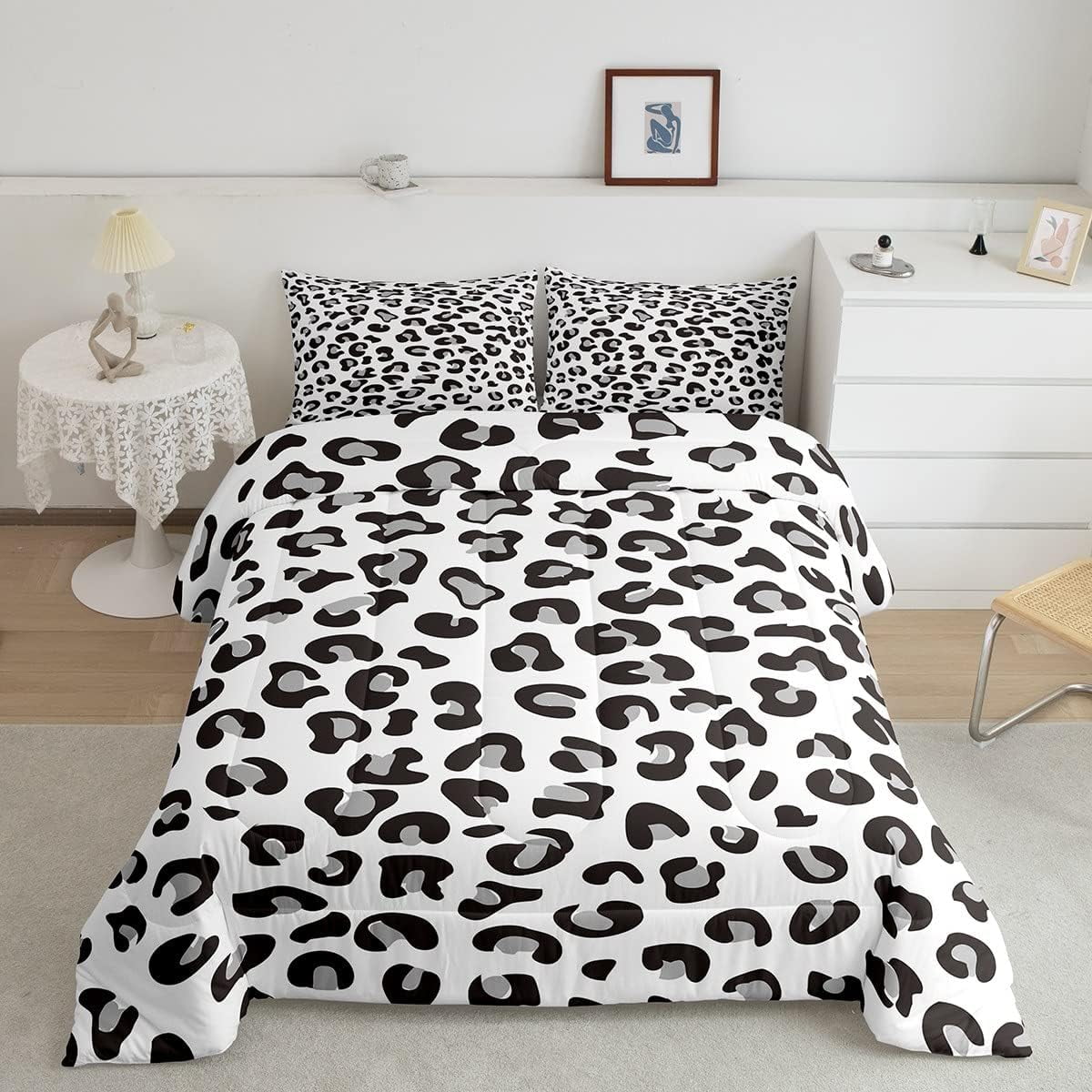 Kids Zoo Animal Comforter Set Cute Wild Animals Bedding Set Cartoon Safari Wild Print Comforter