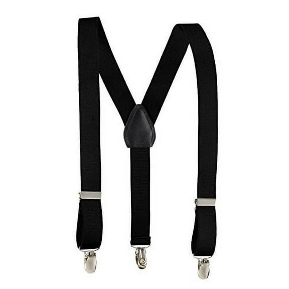 Kids and Baby Adjustable Elastic Solid Colors Unisex Children Suspenders (Youth 36 Inch, Black)