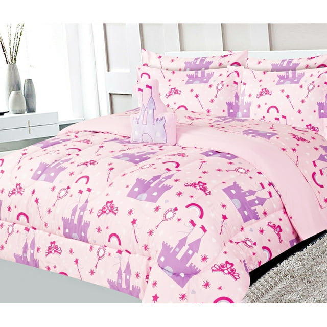 Kids bed in bag comforter and sheet set Full size 8pc unicorn 4 super