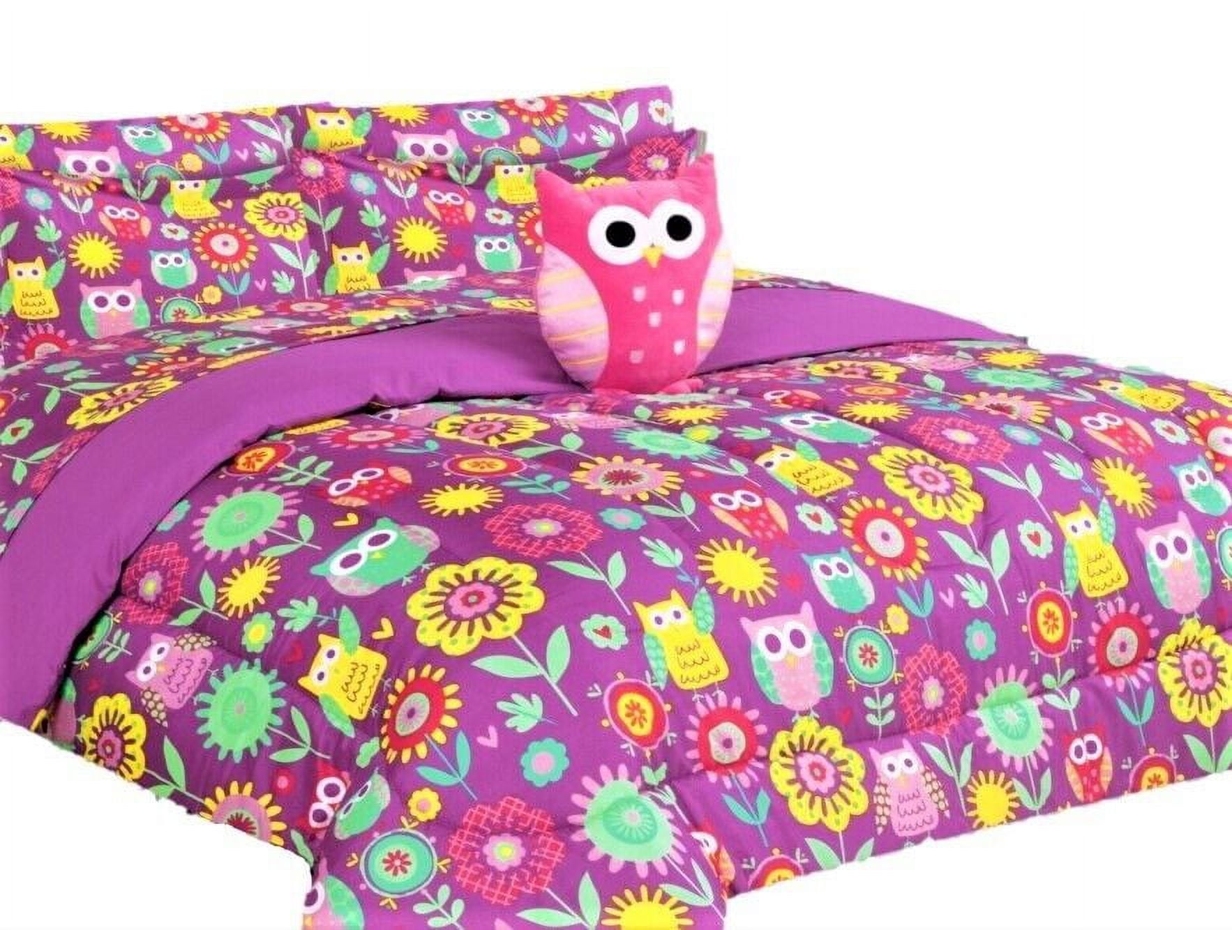 Kids bedding TWIN size comforter with matching sheet set and pillow plush toy super soft easy