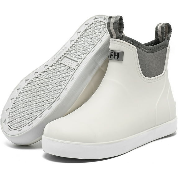 Lcamaw Kids Rain Boots Waterproof Rubber Boots Boys Girls Non-Slip High-Performance Ankle Deck Boot Traction Child Mud Booties for Boating, Camping, Farming & Outdoor Garden School Play Footwear