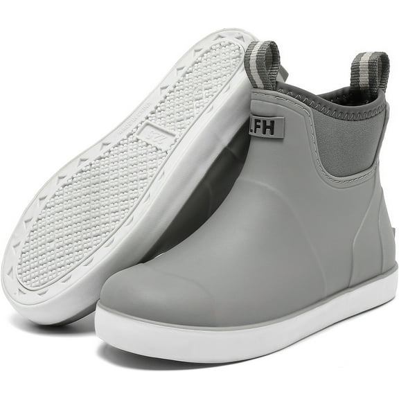 Lcamaw Kids Rain Boots Waterproof Rubber Boots Boys Girls Non-Slip High-Performance Ankle Deck Boot Traction Child Mud Booties for Boating, Camping, Farming & Outdoor Garden School Play Footwear