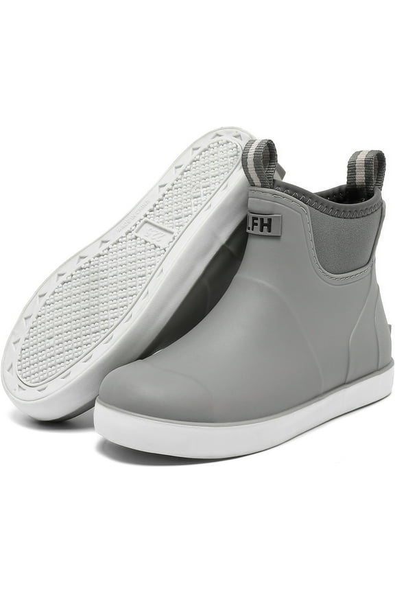 Kids Rain Boots Waterproof Rubber Boots Boys Girls Non-Slip High-Performance Ankle Deck Boot Traction Child Mud Booties for Boating, Camping, Farming & Outdoor Garden School Play Footwear